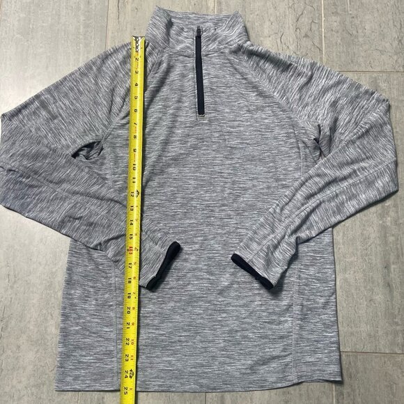 Old Navy Active Breathe ON 1/4 Zip Pullover Gray Long Sleeve Thumbholes Sz Small - Picture 5 of 7